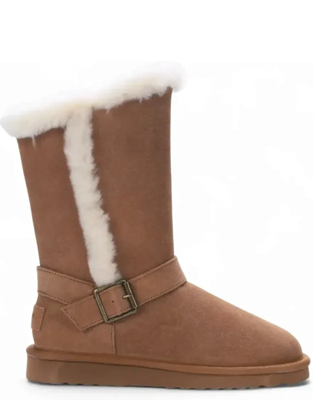 Sheepskin Suede Plush Lined Calf Winter Warm Boots