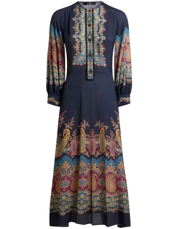 Dress With Pleated Details And Puff Sleeves