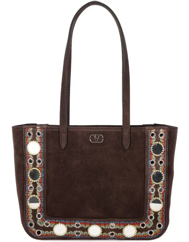 Bag Calf Suede Mirror Embellishments
