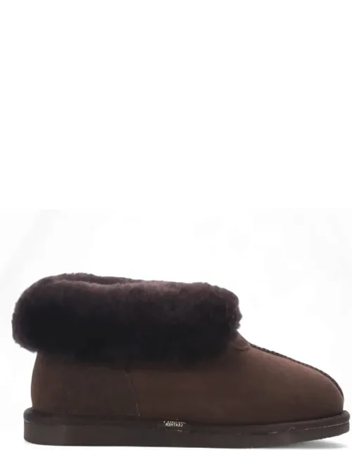 Sheepskin Suede Comfort Slip-on Bootie Slippers