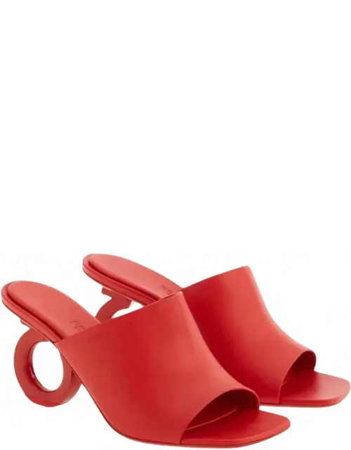 Open Toe Sculpted Heel Mules