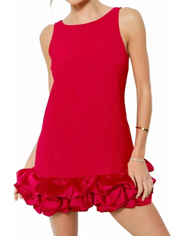 Valentina Sleeveless Bubble Hem Scoop Back Mini Dress