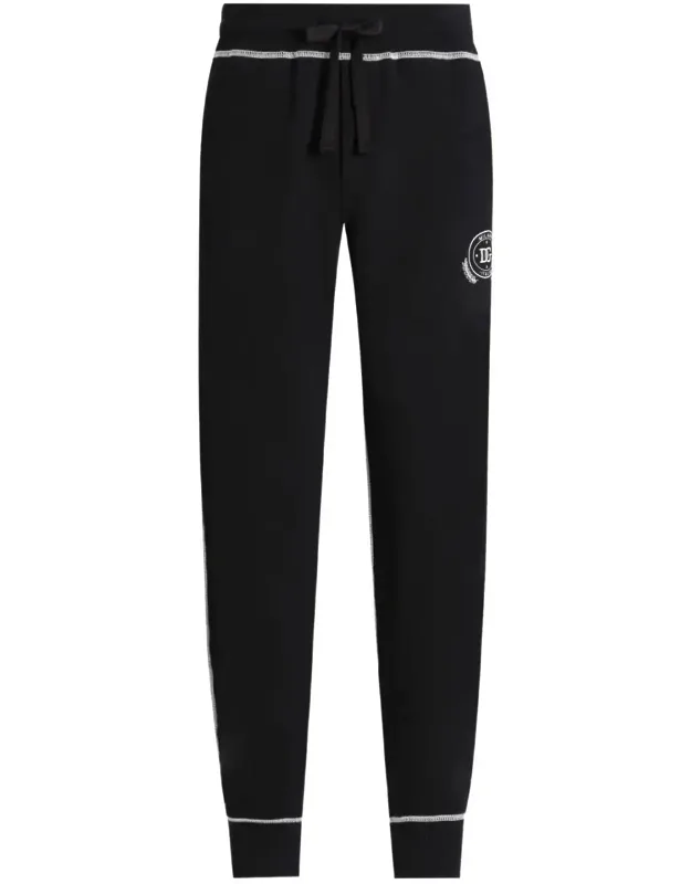 Trousers With Elasticated Drawstring Waistband And Embroidered Logo