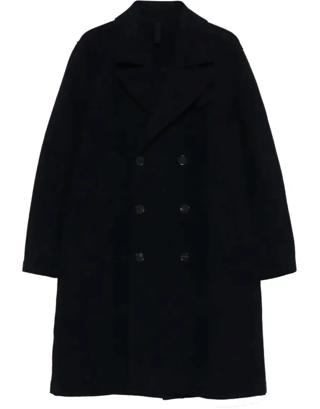 Harris Wharf Coat - Long Oversize Peacoat In Boiled Wool