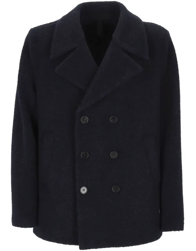 Peacoat With Welt Pockets And Cuff Belt