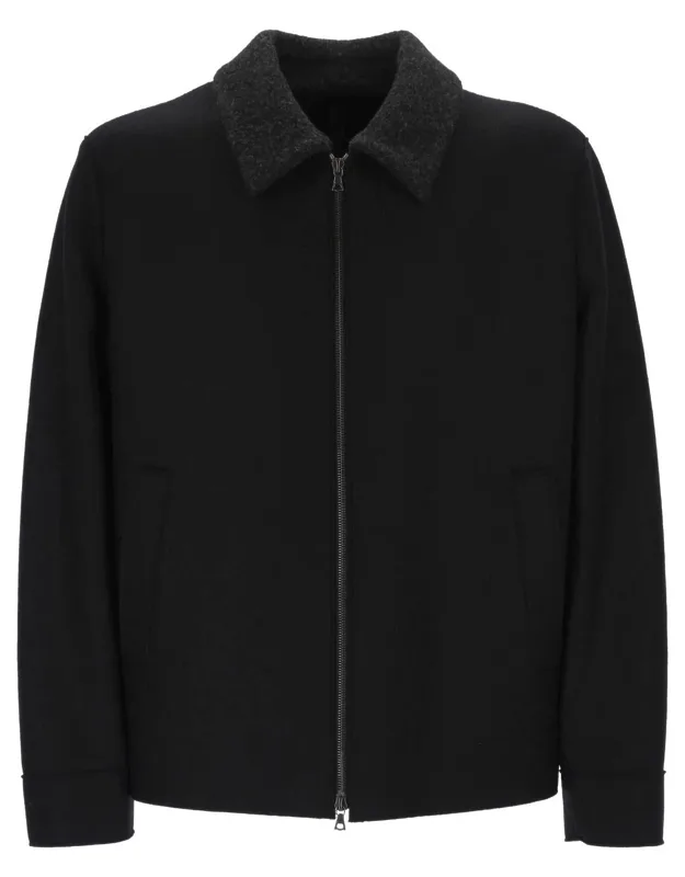 Golf Jacket With Bouclé Details And Zip Fastening