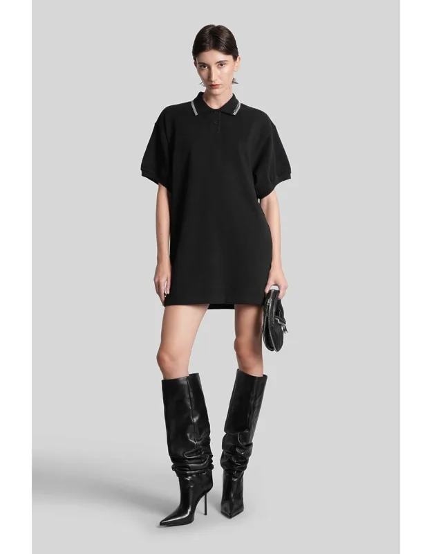 Mini Dress With Collar And Short Sleeves