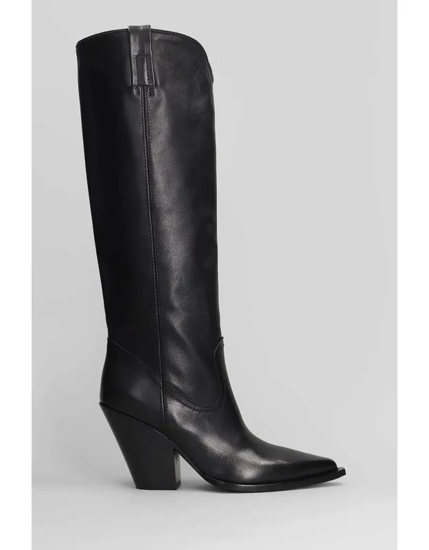 Texan Boots, Block Heel, Pointed Toe