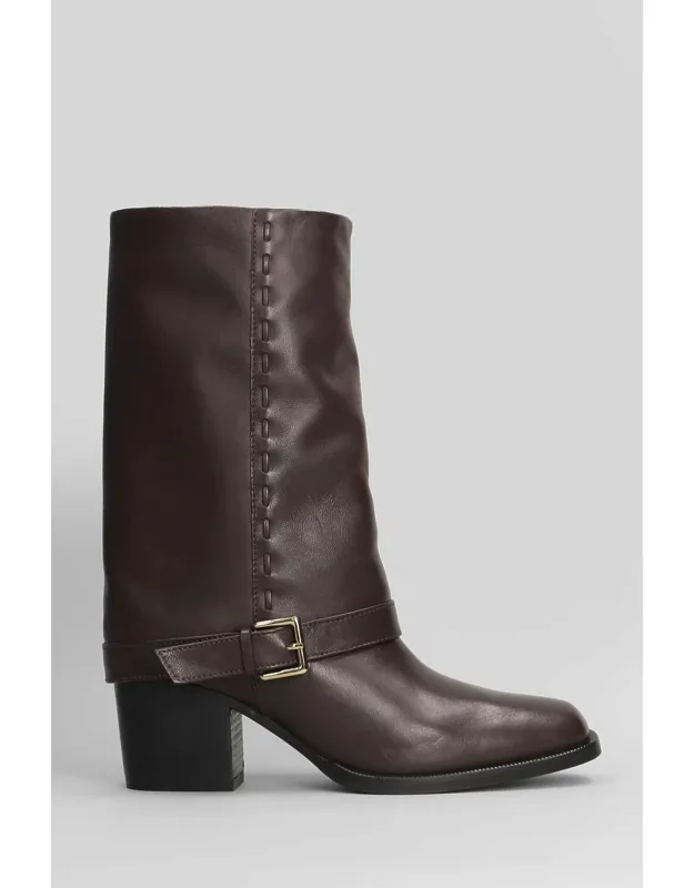 Evaluna High Heels Ankle Boots, Block Heel, Decorative Buckle
