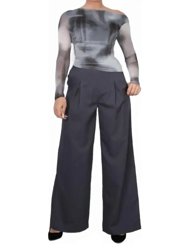 Pintuck Woven Wide Leg Pants