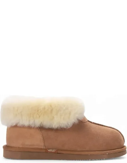 Sheepskin Suede Comfort Slip-on Bootie Slippers