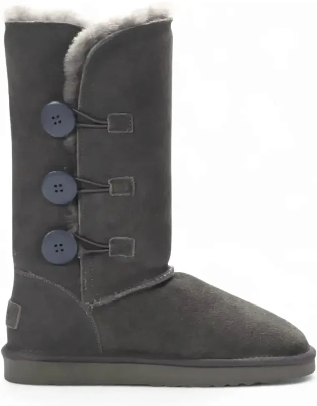 Sheepskin Suede Warm Winter Lined Mid-calf Boots