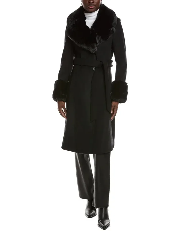 Belted Wool-blend Coat