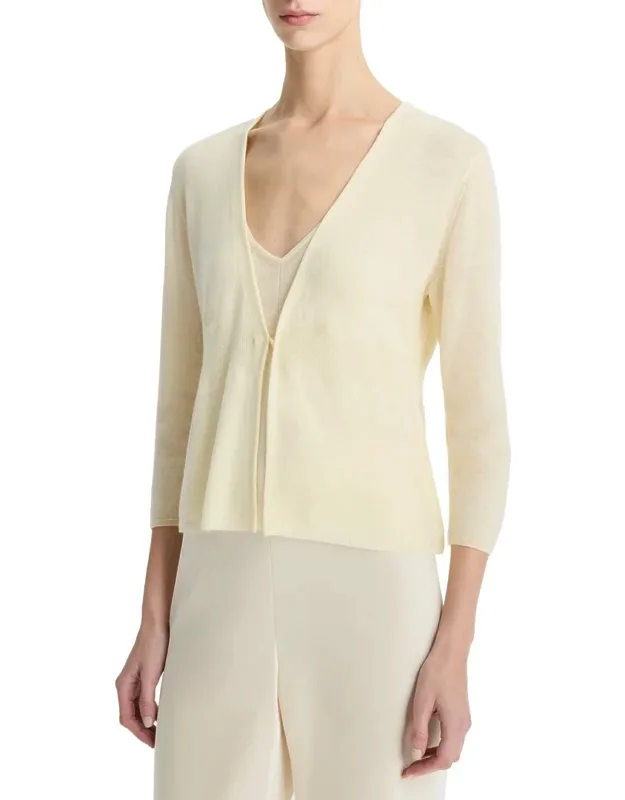 Wool-blend Ribbed Cardigan