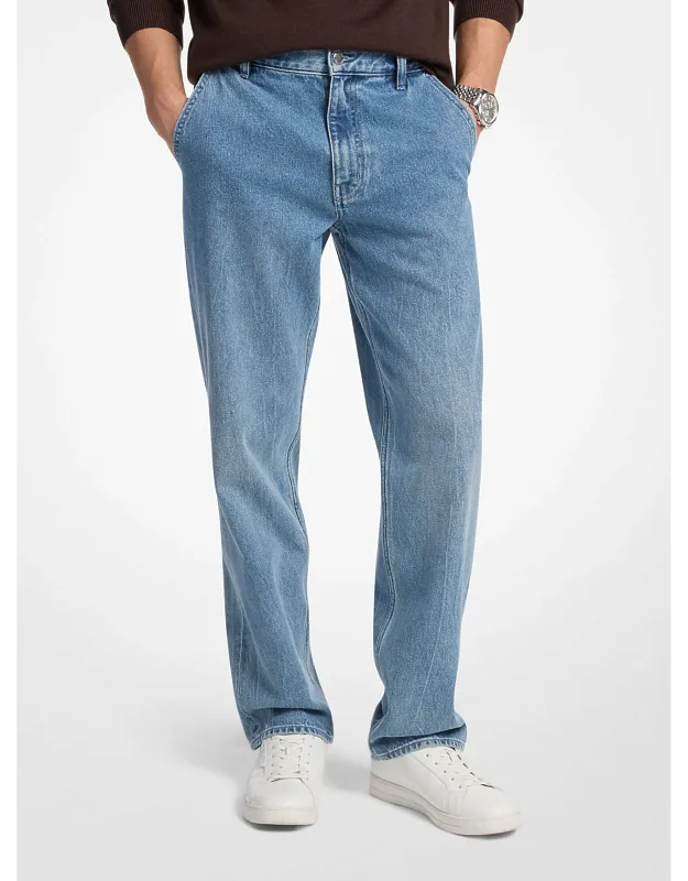 Straight-leg Stretch Denim Jeans