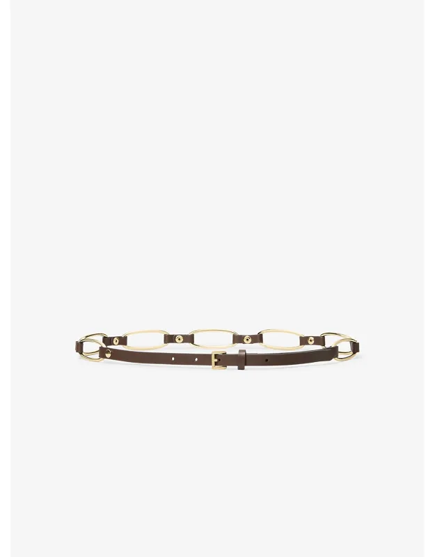 Chain Link Leather Belt
