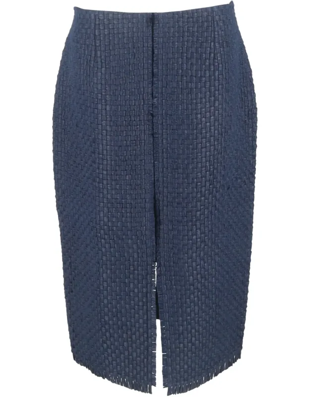 Woven-effect Midi Pencil Skirt