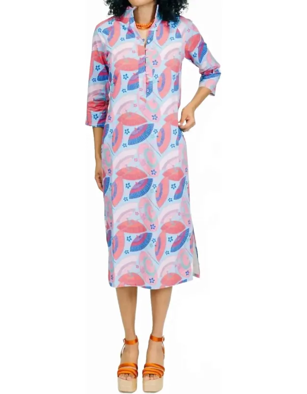 Kimmi Kimono Dress In Parasol Print