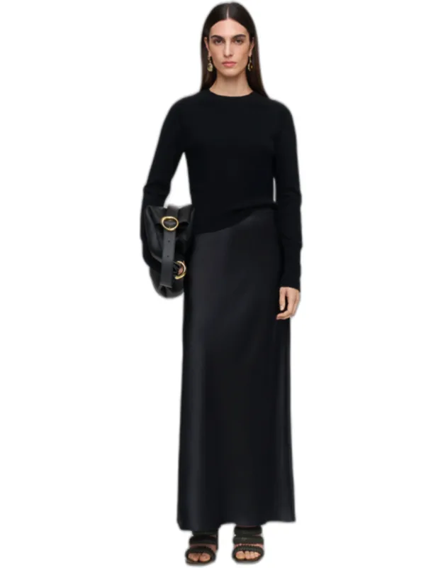 Isaak Long Silk Satin Skirt