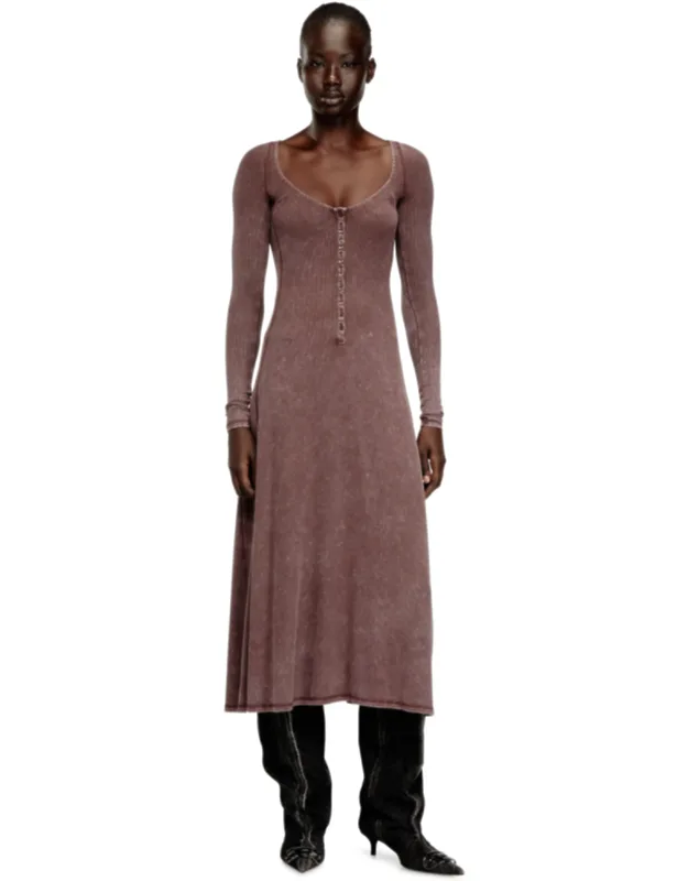 Midi Dress In Faded Ribbed Jersey