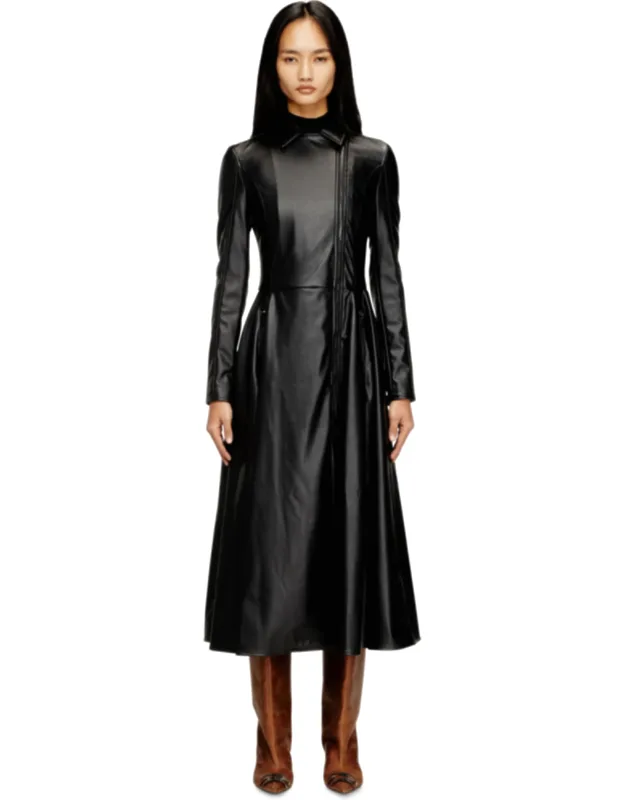 Midi Coat Dress With Biker Details