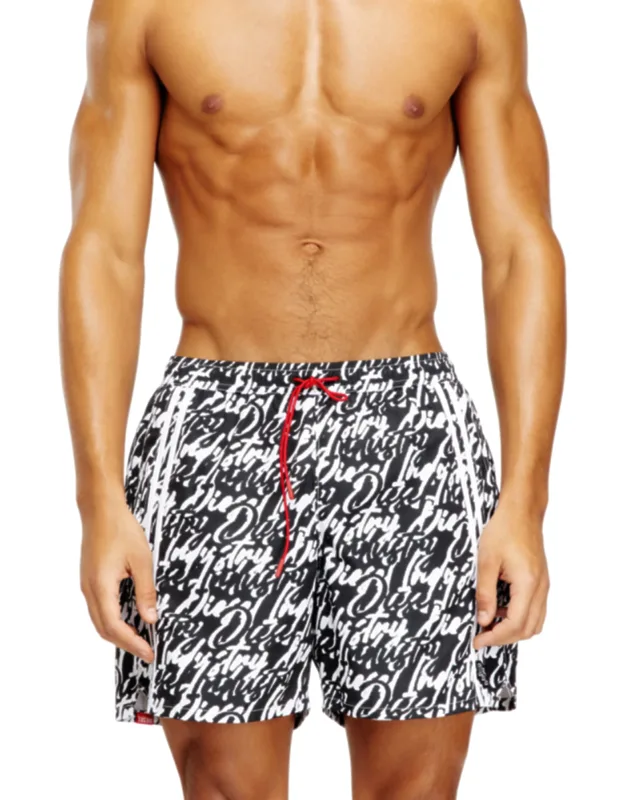 Swim Shorts With All-over Logo Print