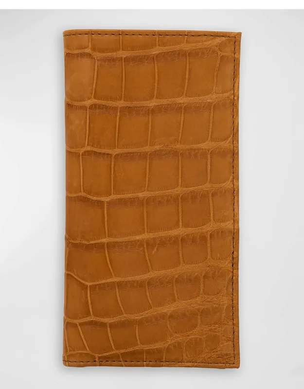 Matte Alligator Leather Bifold Coat Wallet