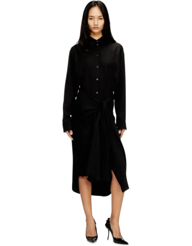 Midi Shirt Dress With Twisted Detail