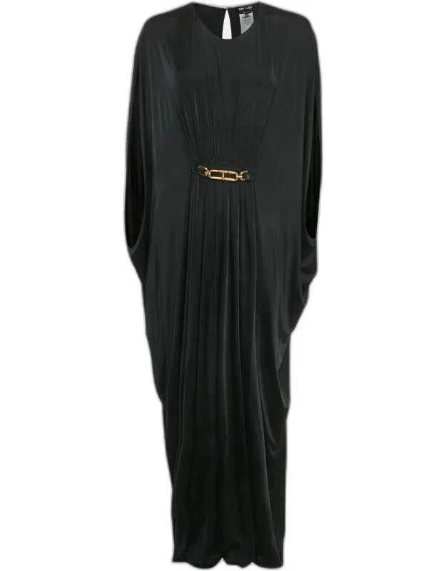 Jersey Belted Kaftan Maxi Dress