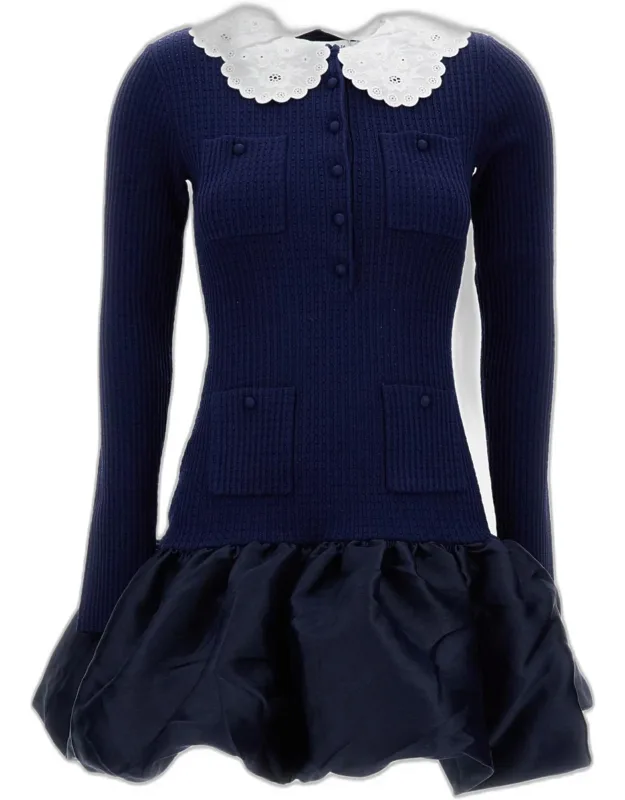 Knit And Taffeta Mini Dress