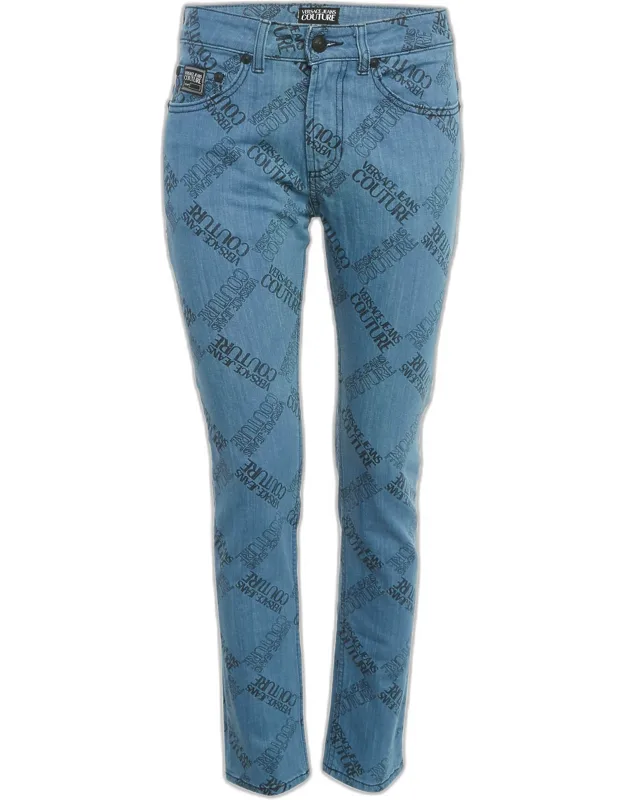 Logo Print Denim Skinny Jeans