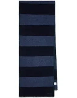 Navy Stripe Blanket Stitch Scarf