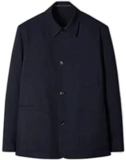 Navy Check Two-ply Merino Work Jacket