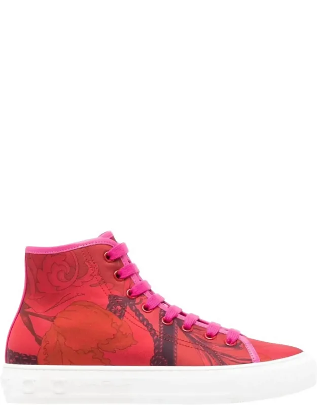 Scarf-print High-top Trainer Sneakers