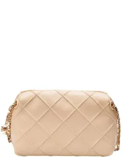 Bag With Diamond Quilted Design And Chain Shoulder Strap