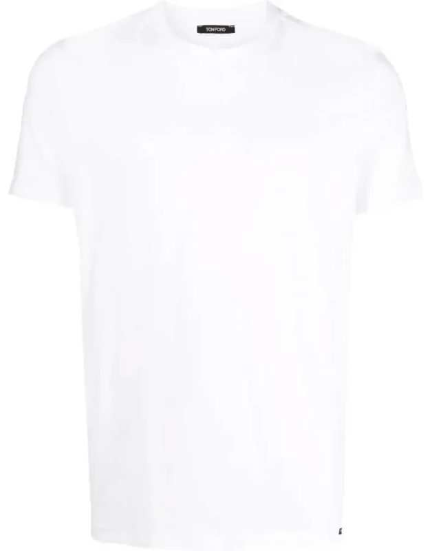 T-shirt And Polo Jersey Texture Appliqué Logo Crew Neck Short Sleeves Straight Hem