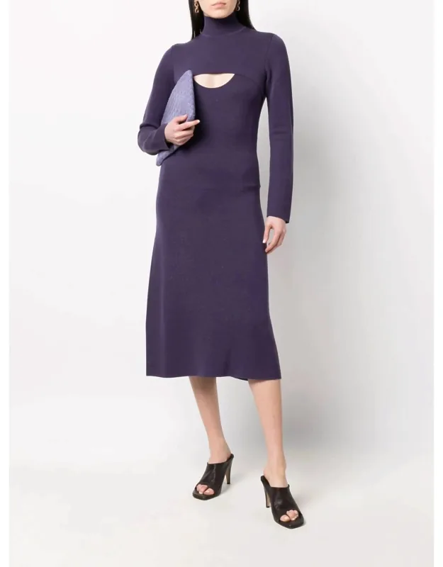 Lamé Wool Midi Dress