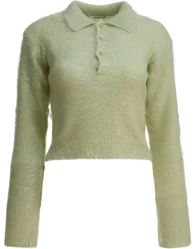 Mohair And Wool Polo Sweater