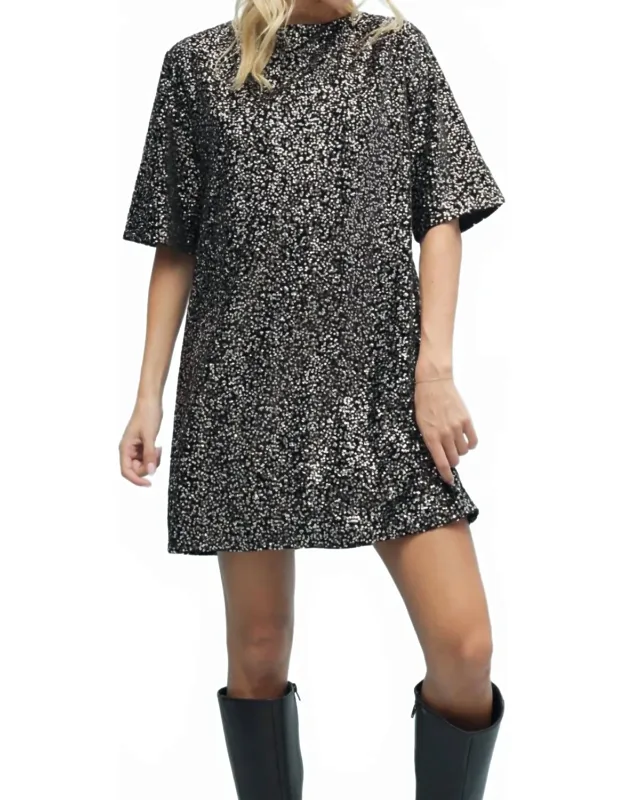 Sequin Open Back Mini Dress