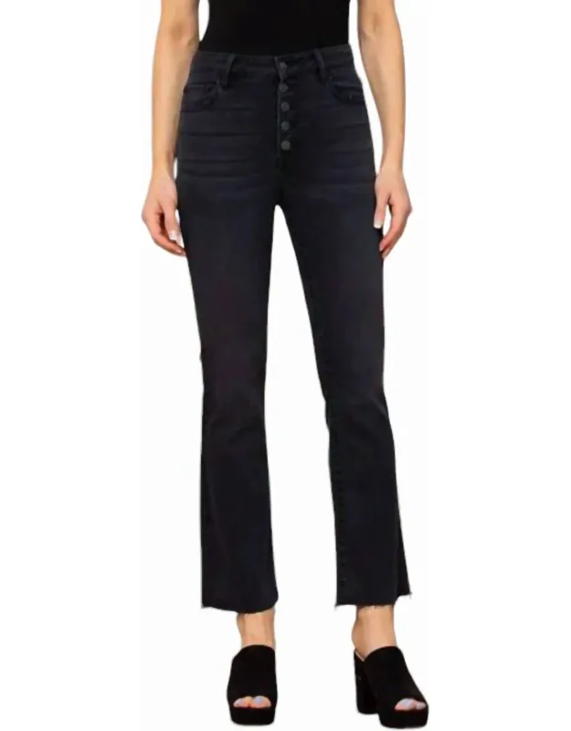 High Rise Basic Cropped Flare Jeans