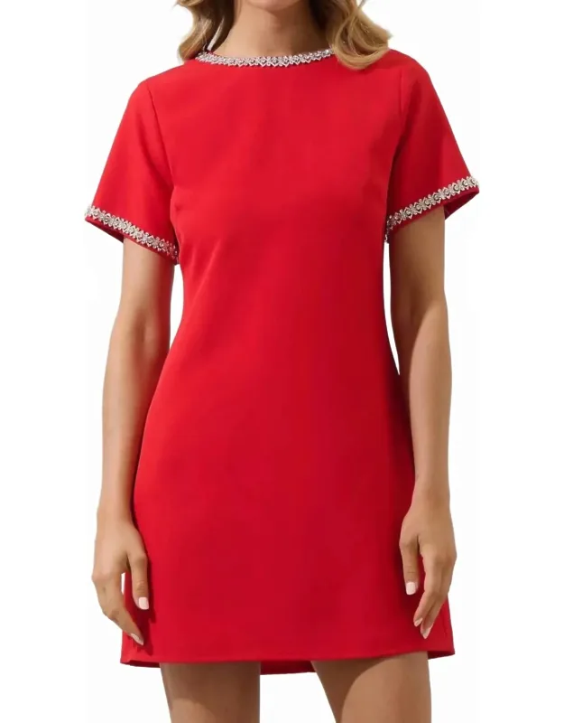 Rhinestone Shift Mini Dress