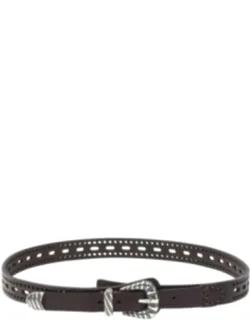 Leather Belt With Perforated Details