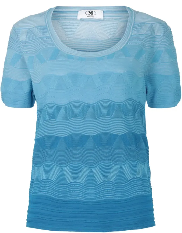 Wave-pattern Knit Sweater