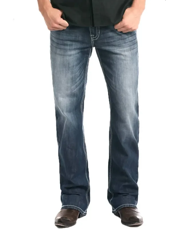 Relaxed Fit Stretch Straight Bootcut Jeans