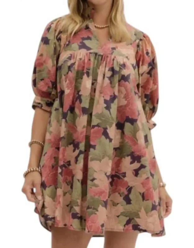 Floral Pullover Mini Dress