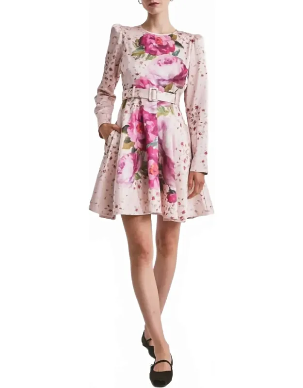 Tailored Satin Belt Dress