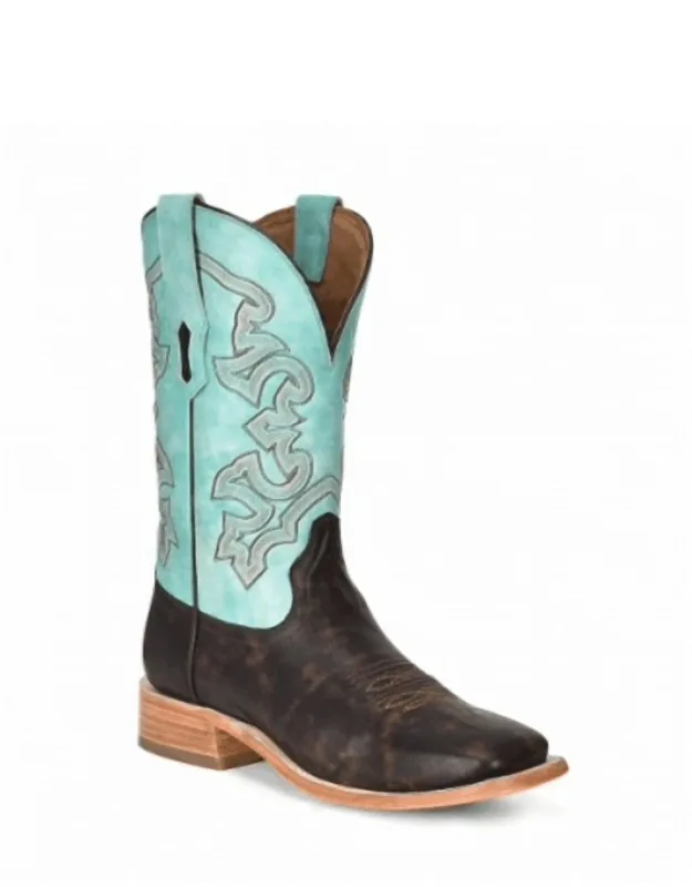 Leather & Shaft Square Toe Cowboy Boots