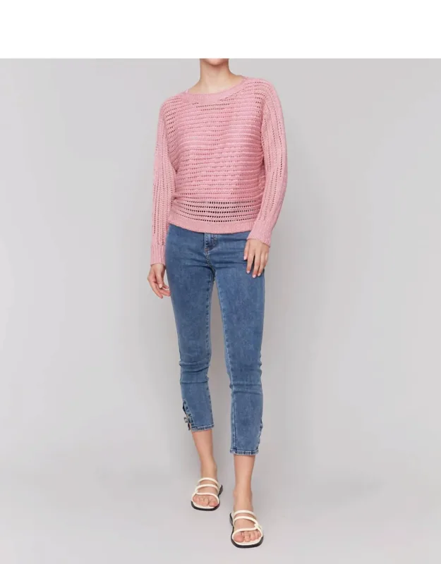 Metallic Fishnet Dolman Sweater