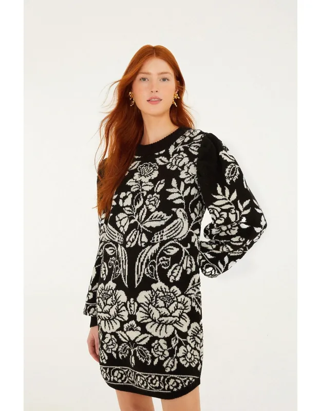 Cashew And Birds Knit Mini Dress