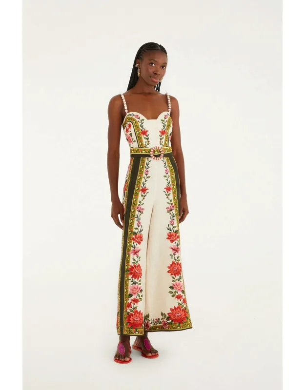 Sand Wonder Sleeveless Euroflax Premium Linen Wide-leg Jumpsuit